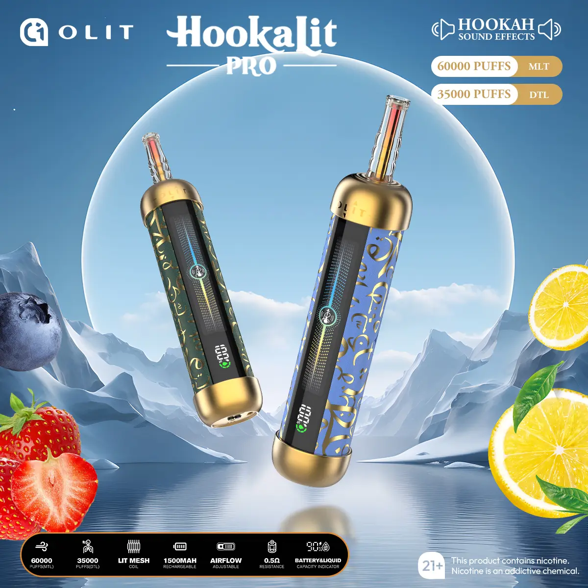 Olit Hookalit Pro 60K — Blue Razz Lemonade