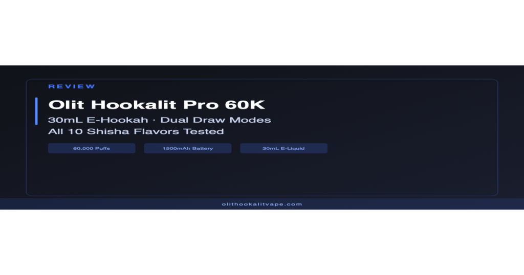 Olit Hookalit Pro 60K review e-hookah dual draw modes
